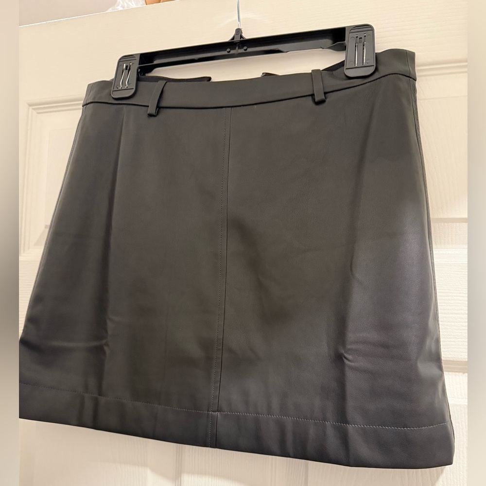 J. Crew Black Faux Leather Mini Skirt